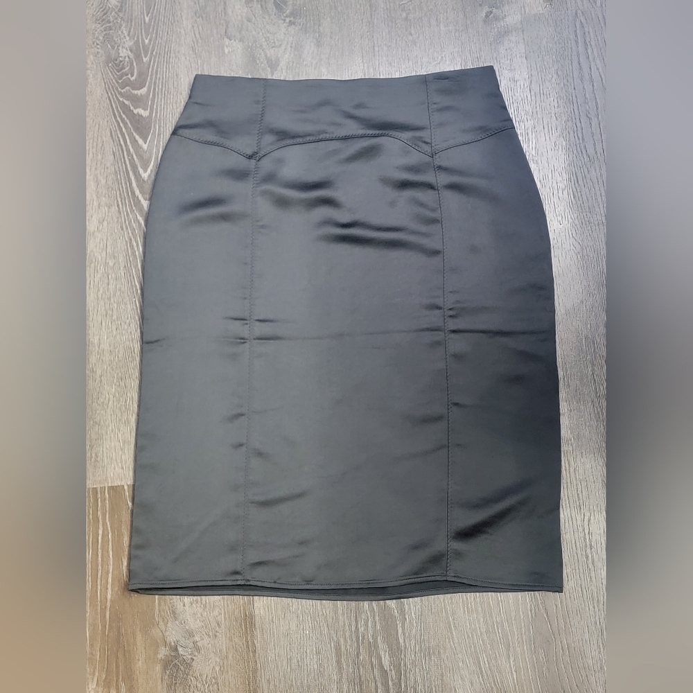 Express satin midi pencil skirt